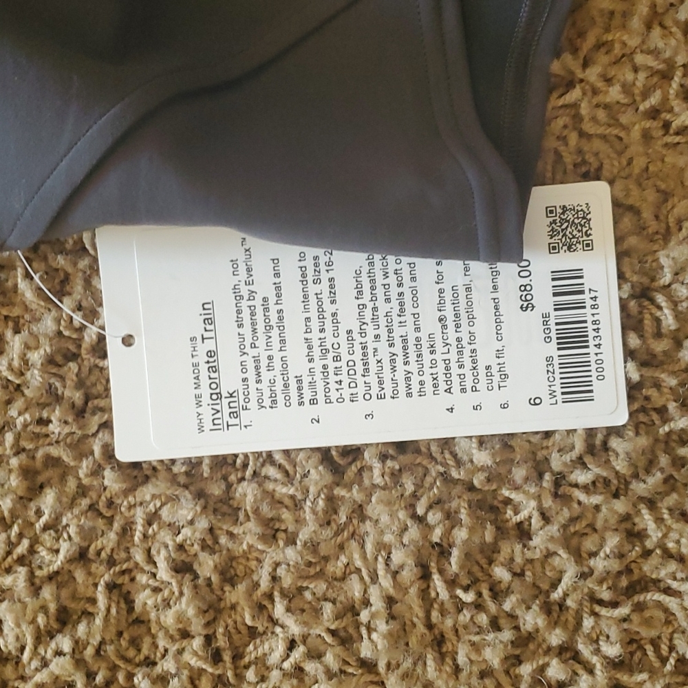 NWT Lululemon invigorate train tank size 6 - Picture 3 of 4